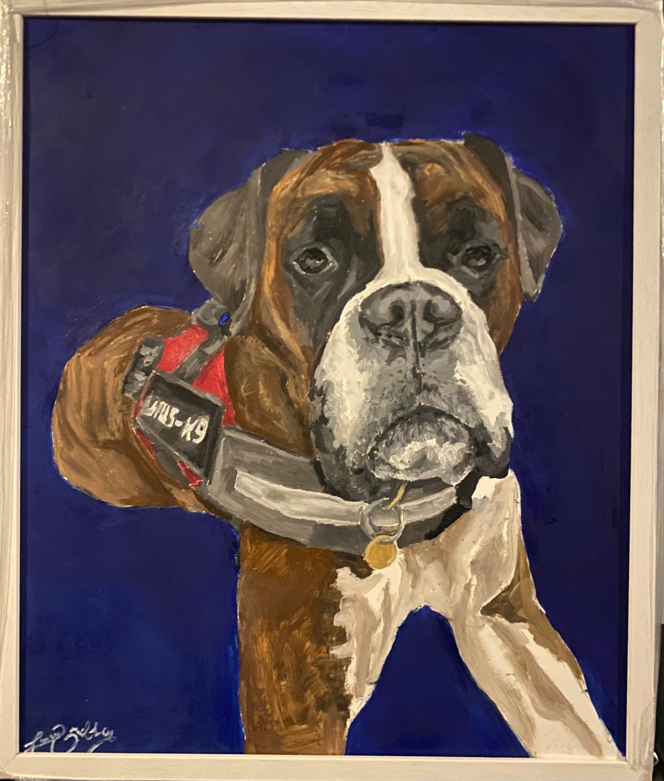Original Oil Painting of a brown dog